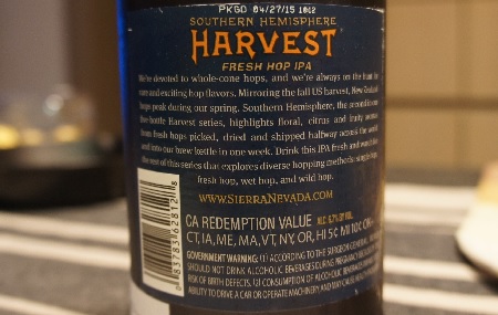 sierra nevada southern hemisphere harvest fresh hop ipa 5